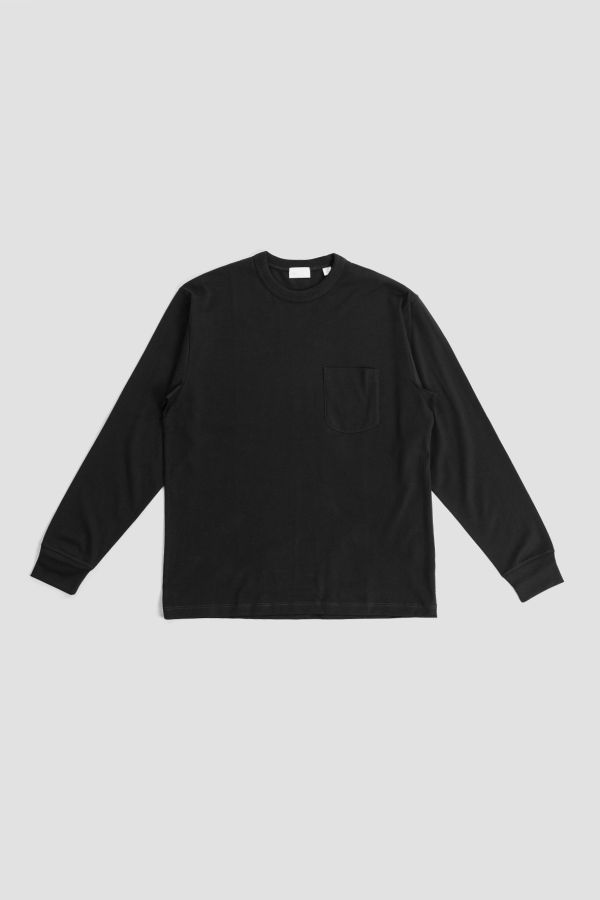 Handvaerk Chest Pocket Long-Sleeve Long-Sleeve T-Shirt — Black by Handvaerk