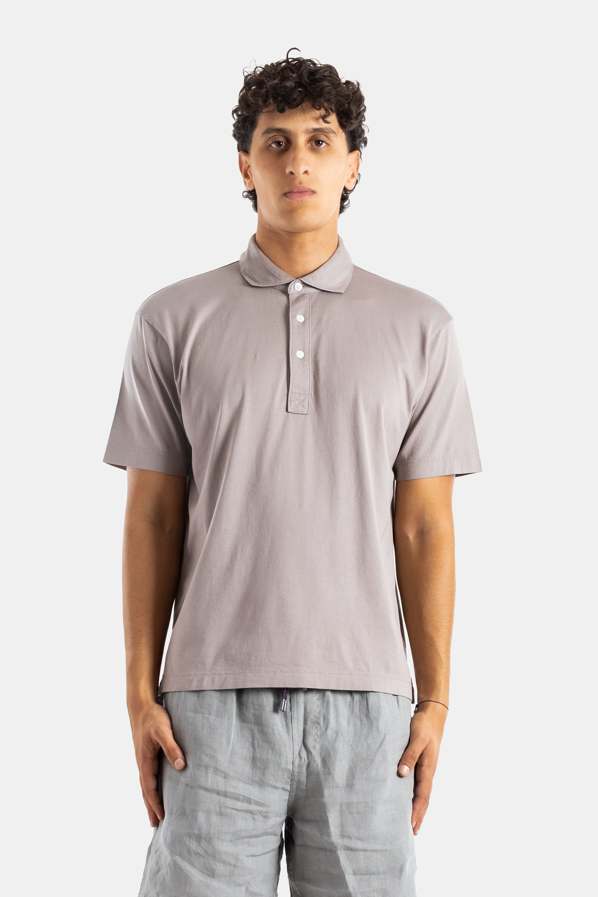 Handvaerk Pima Cotton Polo Shirt — Gray by Handvaerk