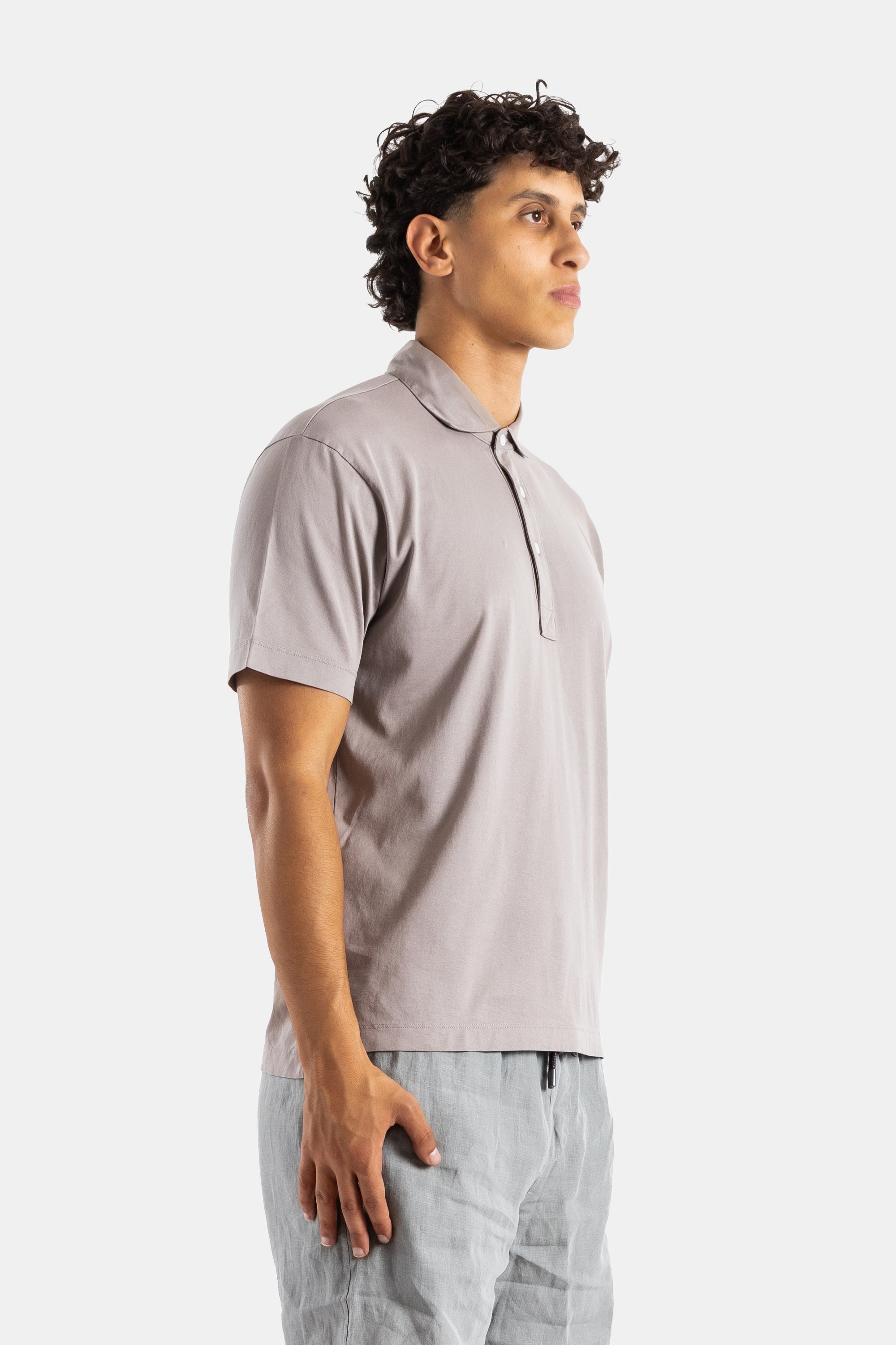 Handvaerk Pima Cotton Polo Shirt — Gray, view 2