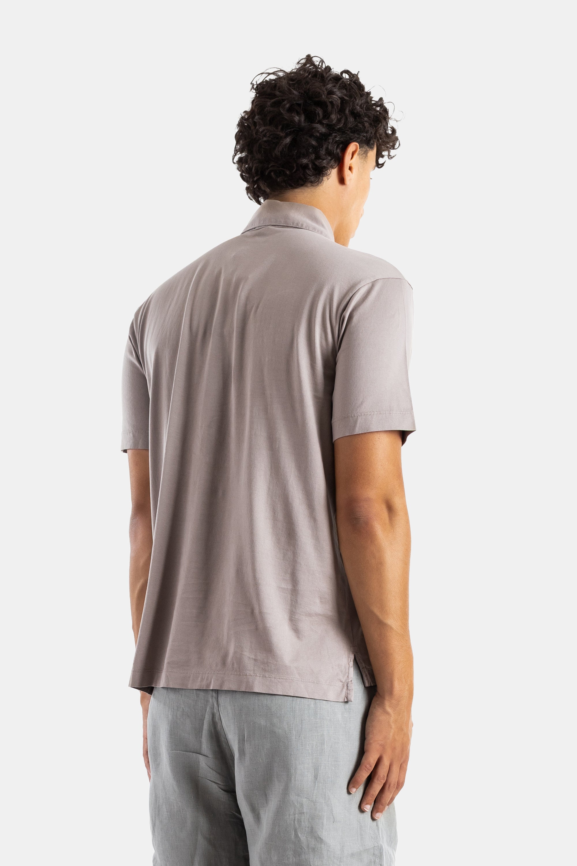 Handvaerk Pima Cotton Polo Shirt — Gray, view 3