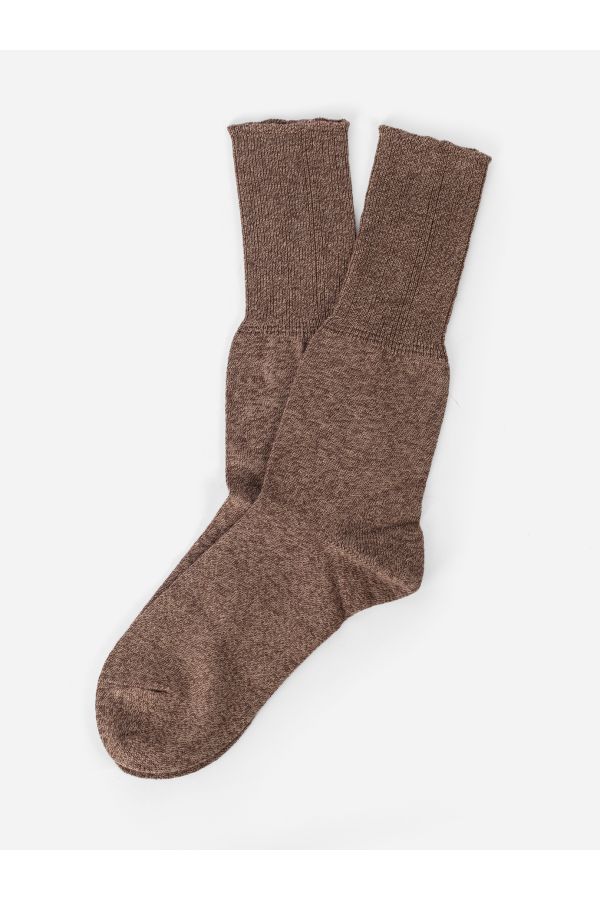Taiga Takahashi Zokki-Woven Cotton Socks — Brown by Taiga Takahashi
