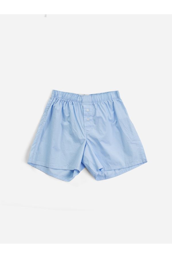 Handvaerk Lightweight Poplin Cotton Boxer Short — Powder Blue by Handvaerk
