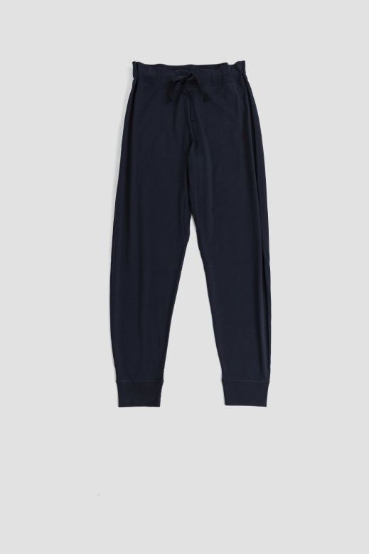 Handvaerk Hand-Knit Jersey Joggers — Navy by Handvaerk