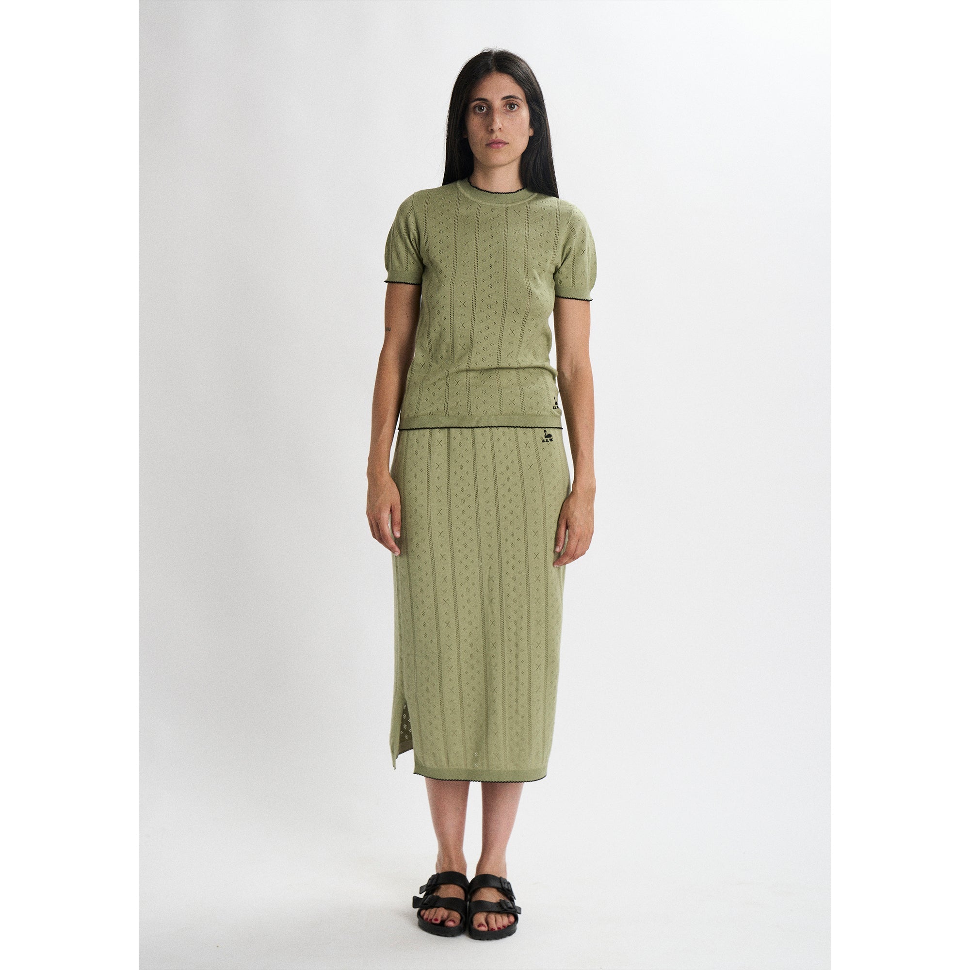 Bb Wallace Ribbed Wool Trousers — Khaki by Bb Wallace