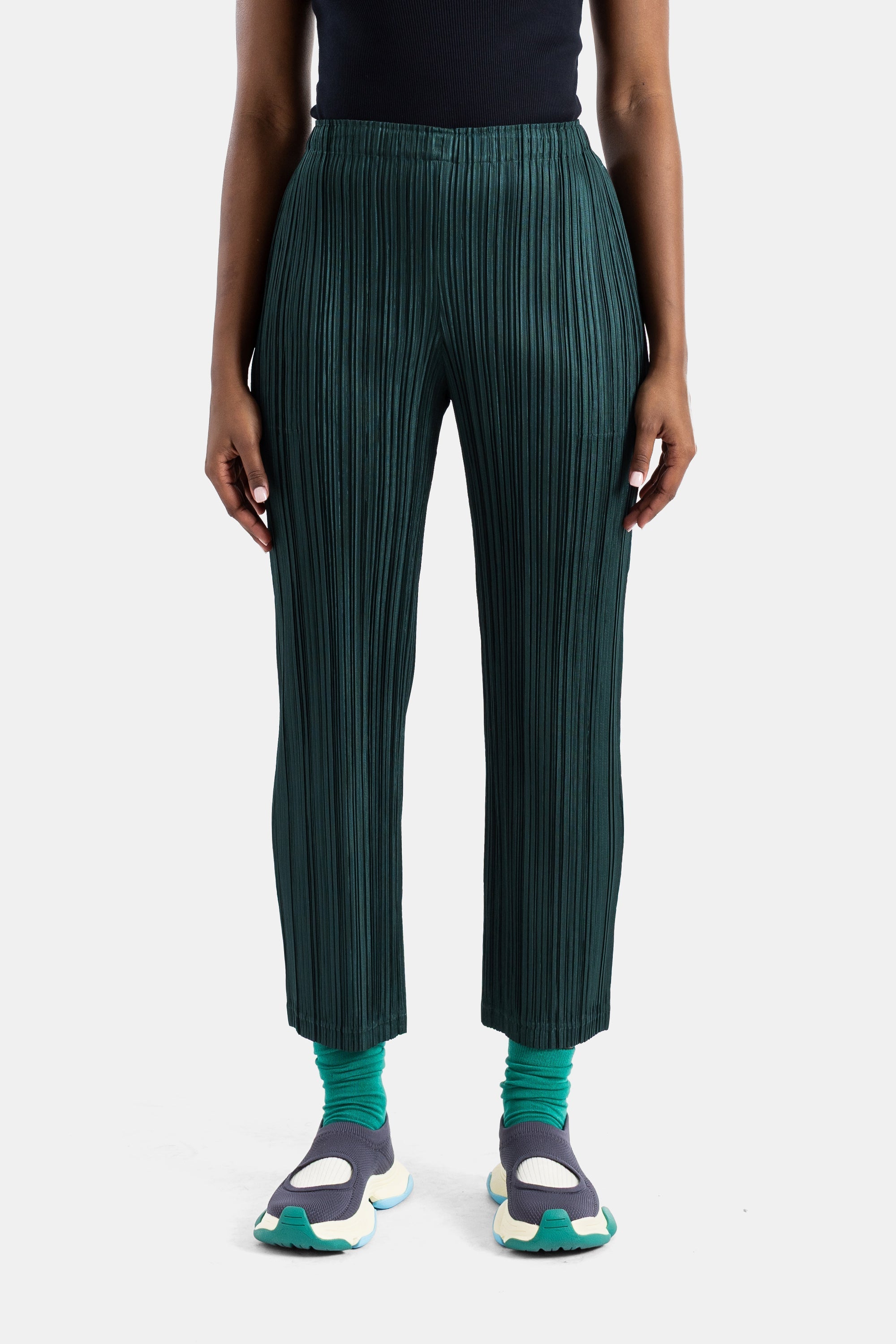 Pleats Please Issey Miyake Thicker Bottoms 2 Trousers — Green - 2, view 2