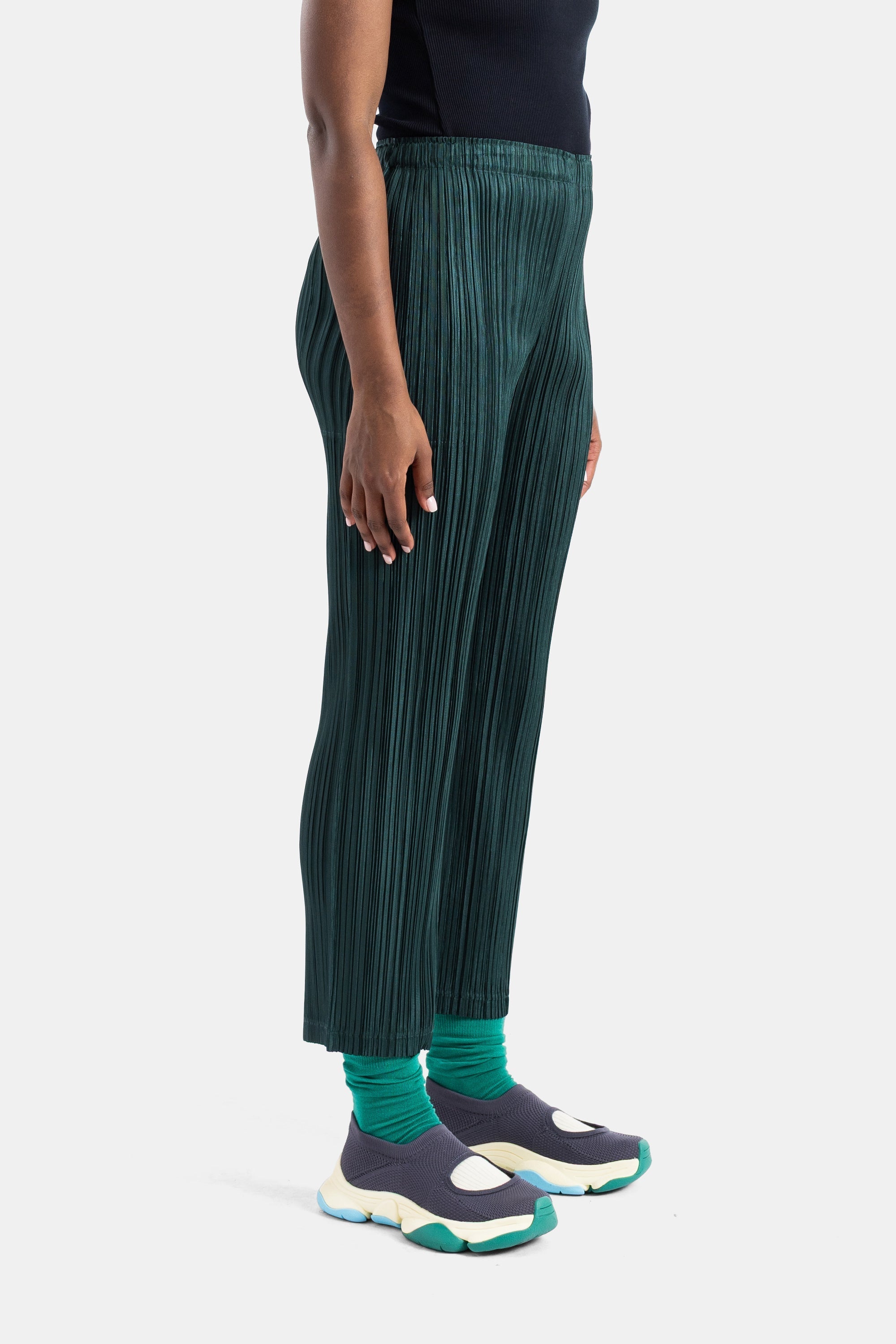 Pleats Please Issey Miyake Thicker Bottoms 2 Trousers — Green - 2, view 3
