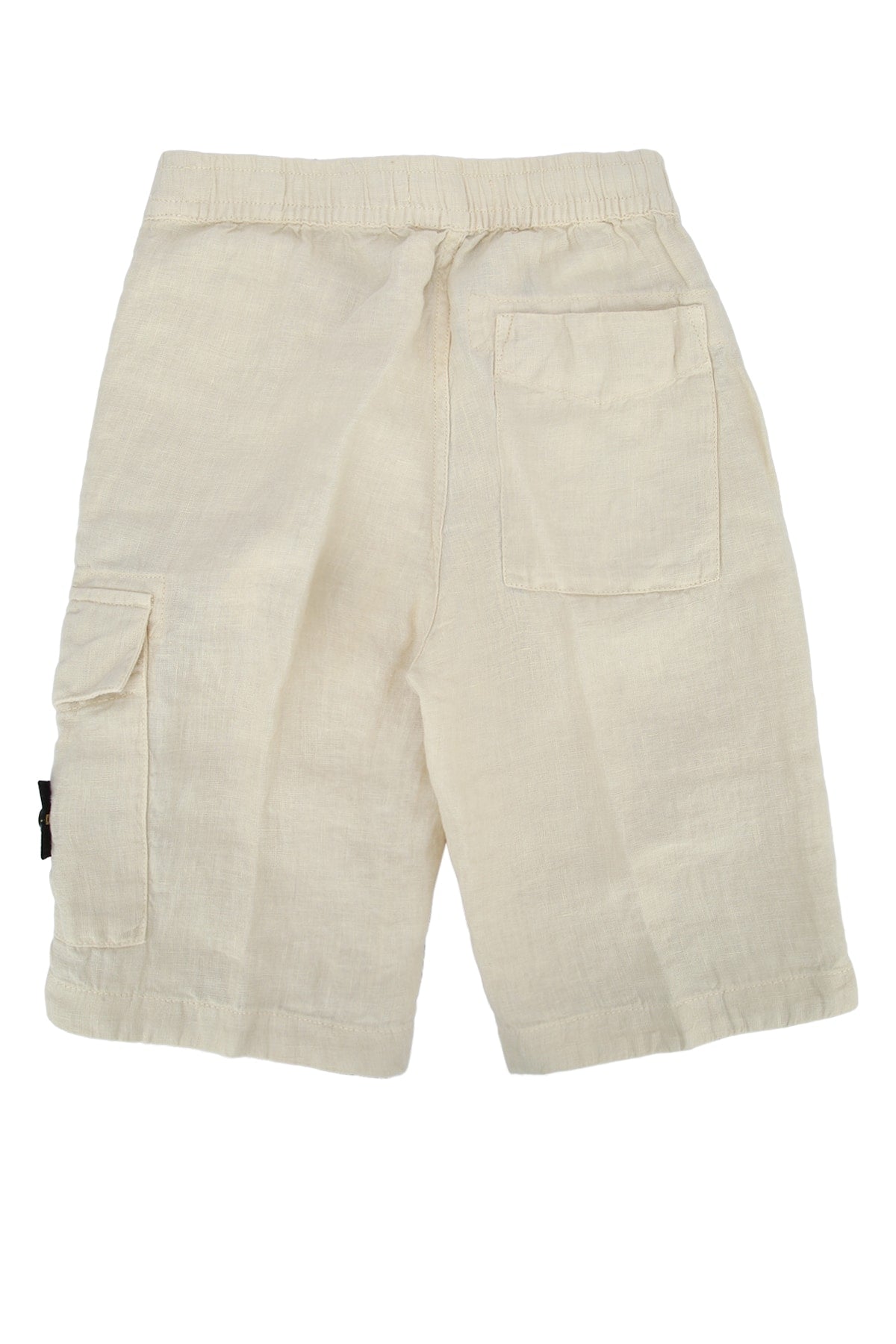 Stone Island Kids Linen Cargo Cargo Shorts — Beige, view 2