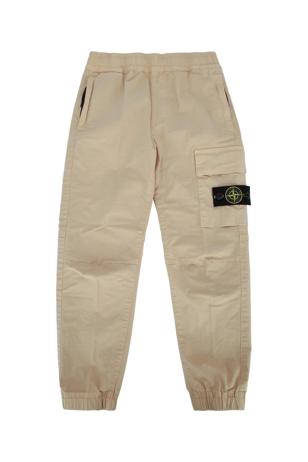 Stone Island Kids Multi-Pocket Cotton Blend Cargo Pants — Beige by Stone Island Kids