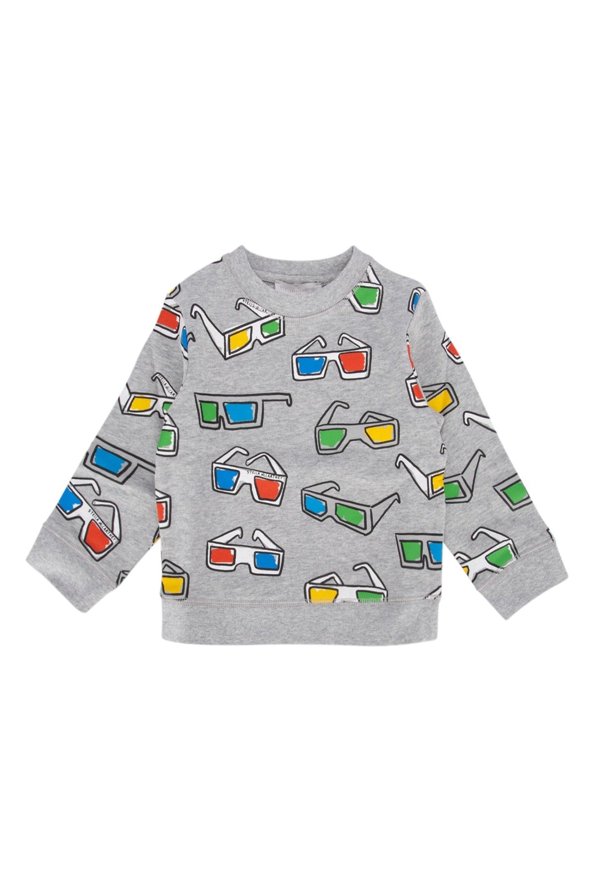 Stella Mccartney Kids 3D Glasses-Print Cotton Sweatshirt — Gray by Stella Mccartney Kids