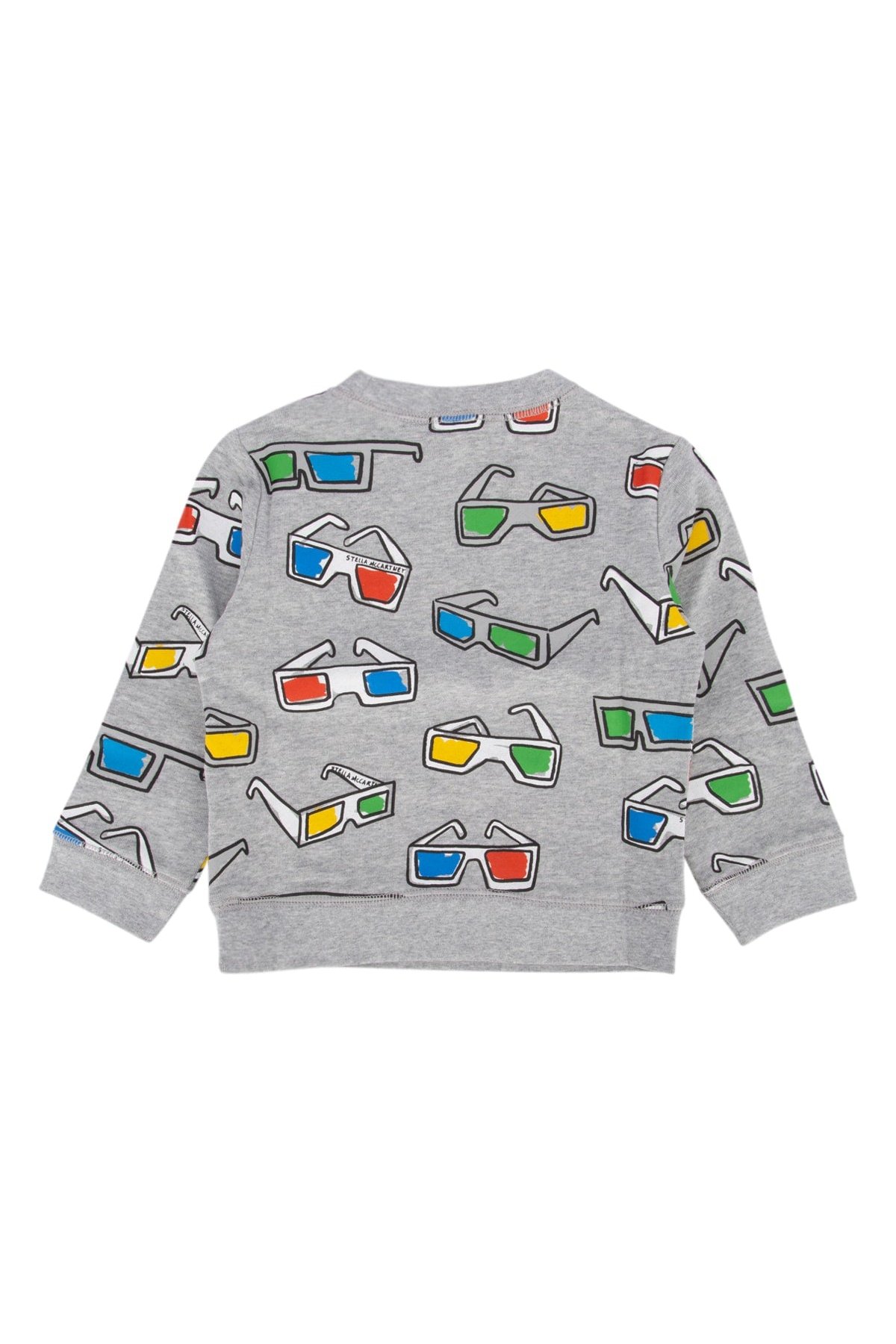 Stella Mccartney Kids 3D Glasses-Print Cotton Sweatshirt — Gray, view 2