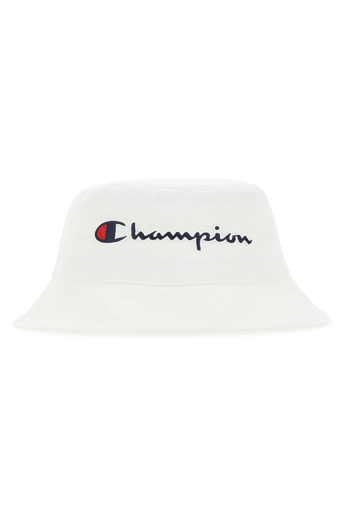 Champion Embroidered Logo Cotton Bucket Hat — White by Champion
