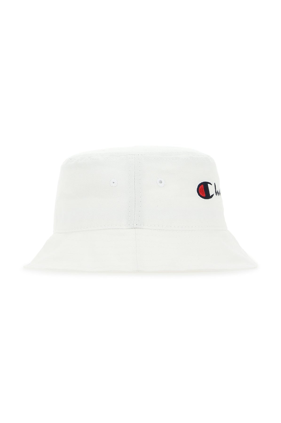 Champion Embroidered Logo Cotton Bucket Hat — White, view 2