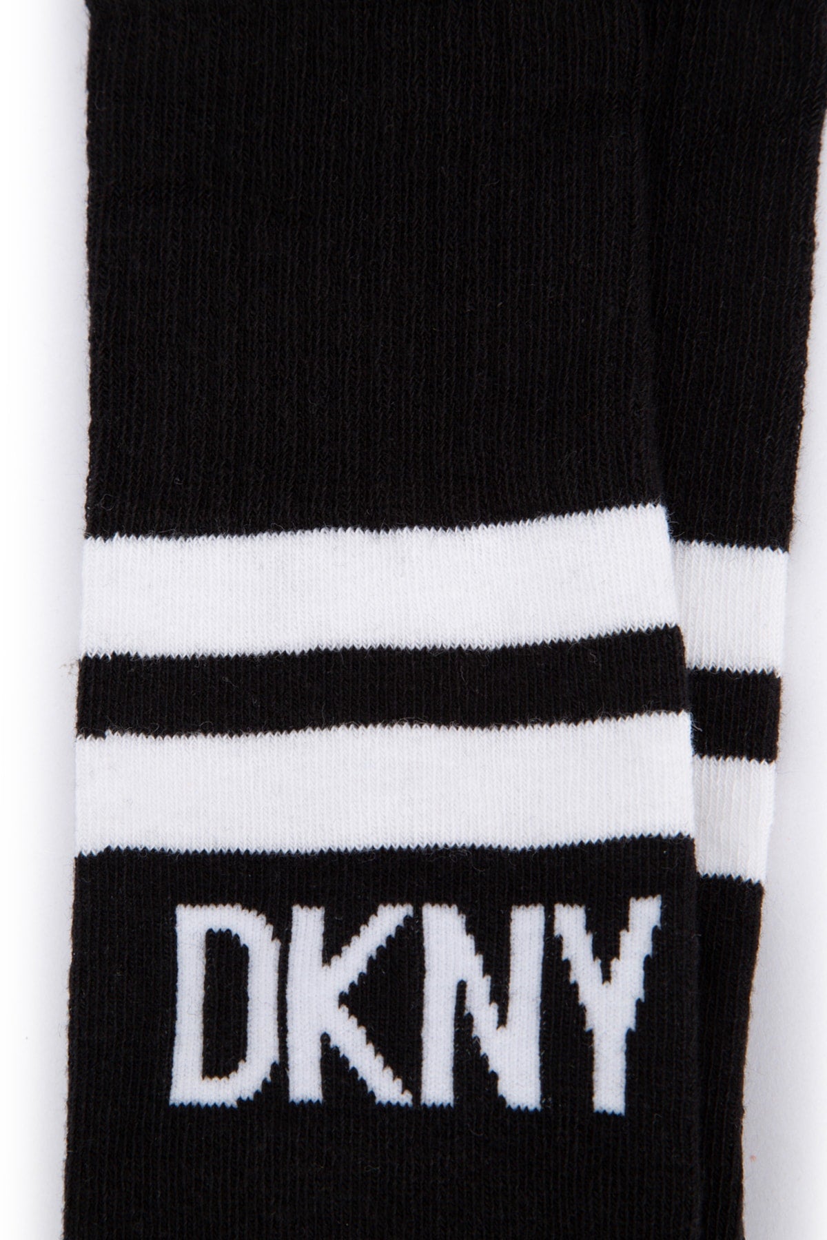 Dkny Junior Striped Logo Socks — Black, view 2
