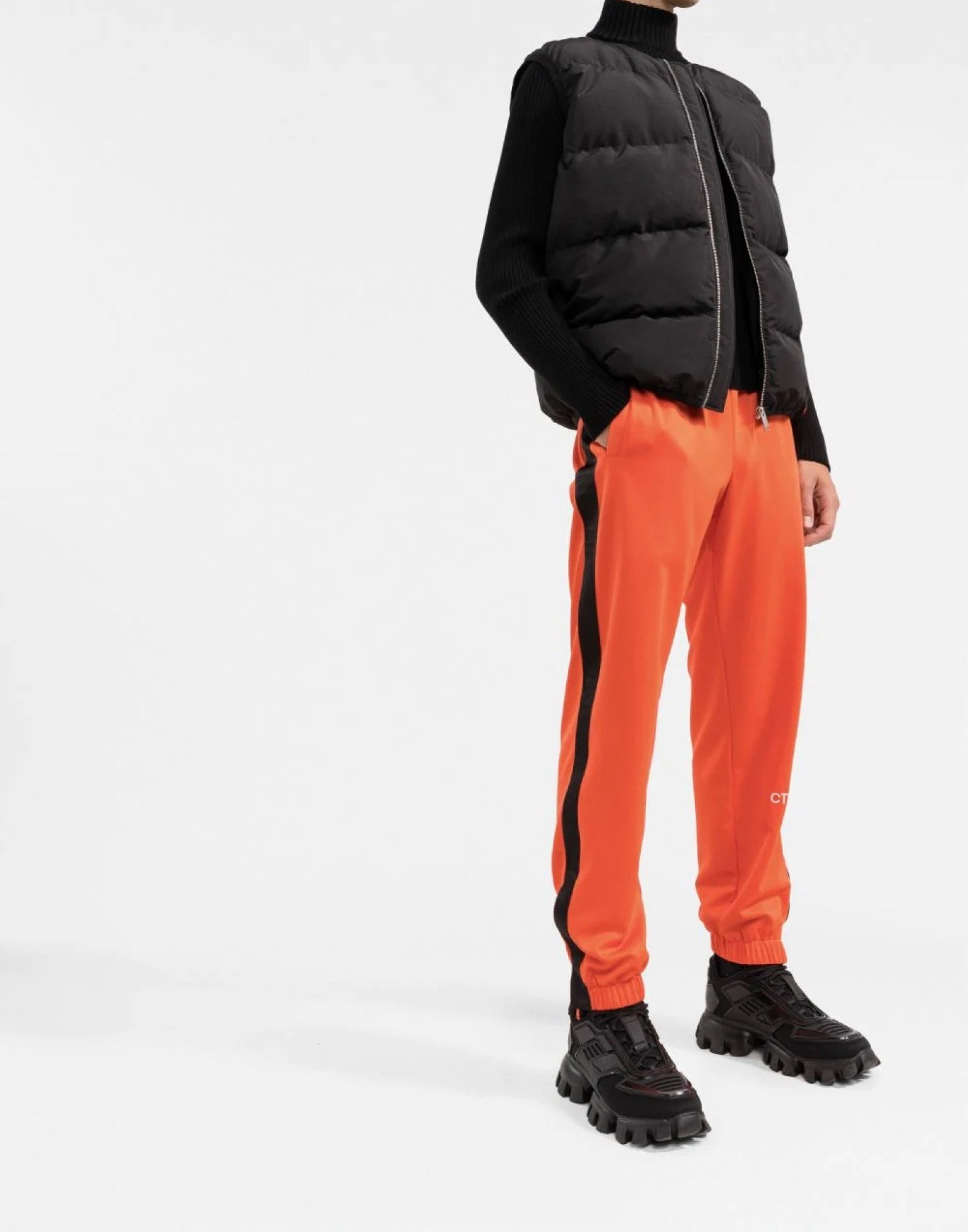 Heron Preston Logo-Embroidered Cotton-Blend Joggers — Orange by Heron Preston