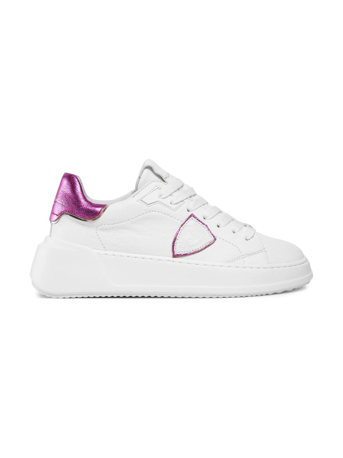 Philippe Model Tres Temple Low Sneaker — White, view 5