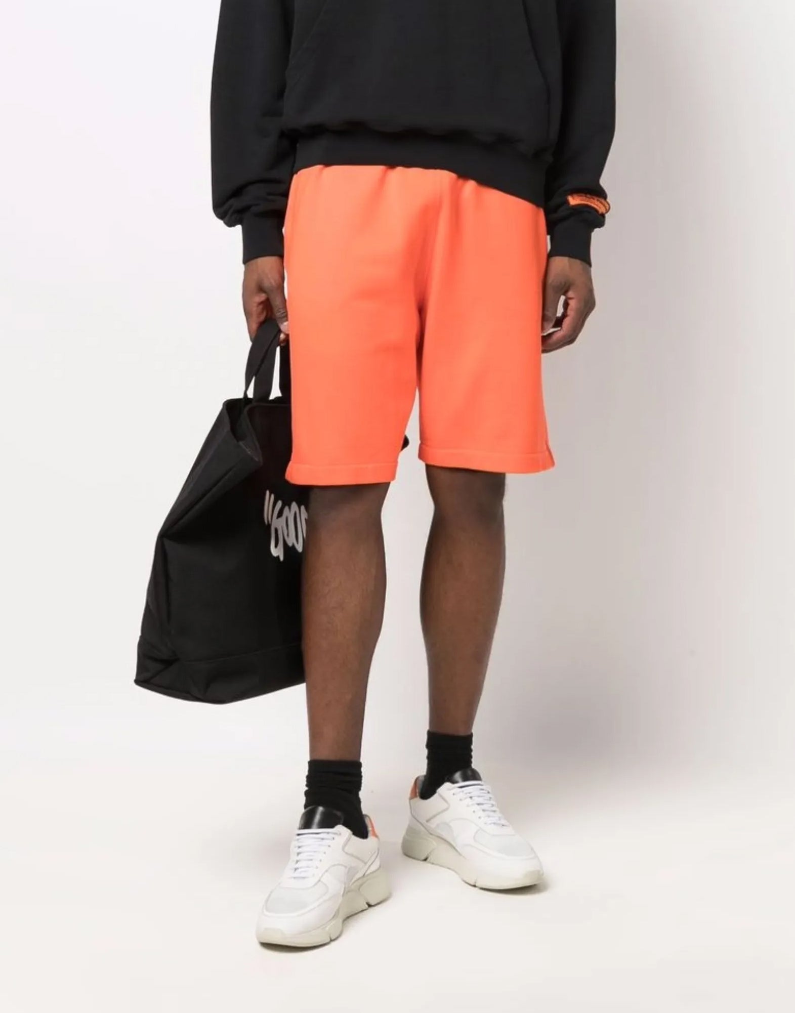 Heron Preston Logo Recycled Shorts — Orange, view 2