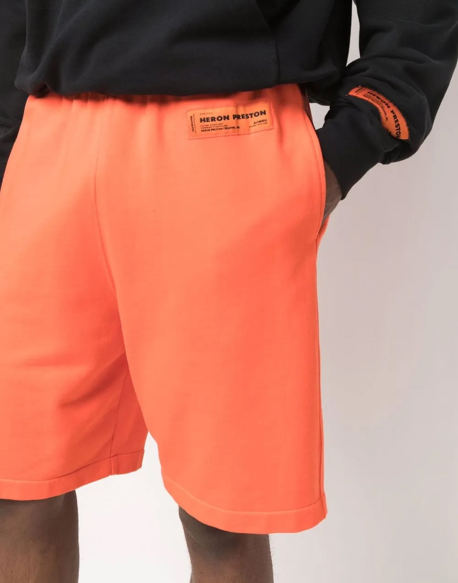 Heron Preston Logo Recycled Shorts — Orange, view 4