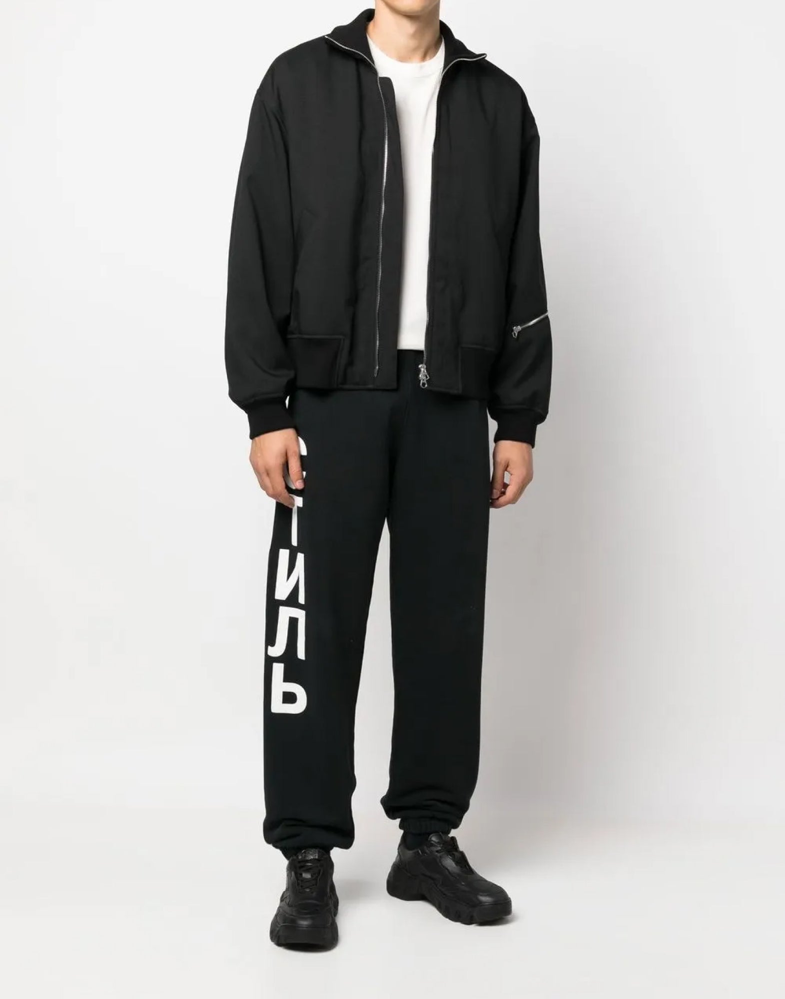 Heron Preston Logo-Print Cotton Joggers — Black by Heron Preston