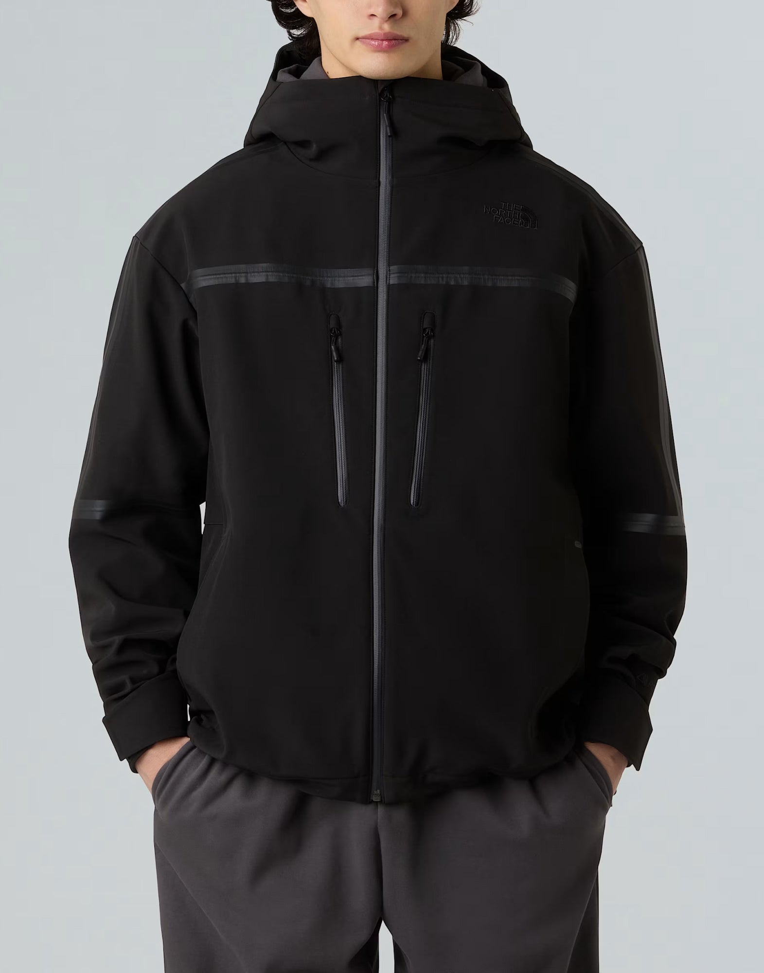 The North Face Softshell Hoodie Jacket — Black, view 2