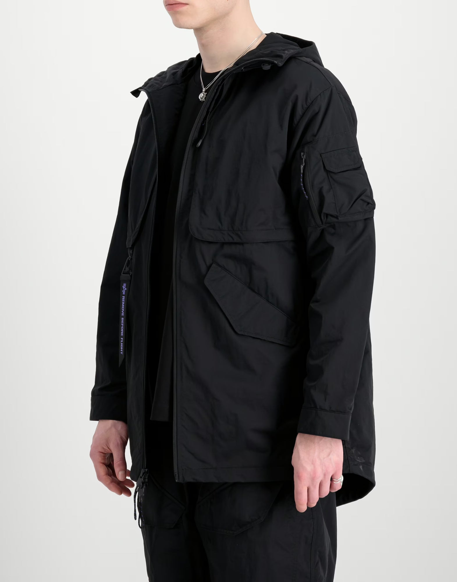Alpha Industries Utility UV Fishtail Jacket — Black, view 2