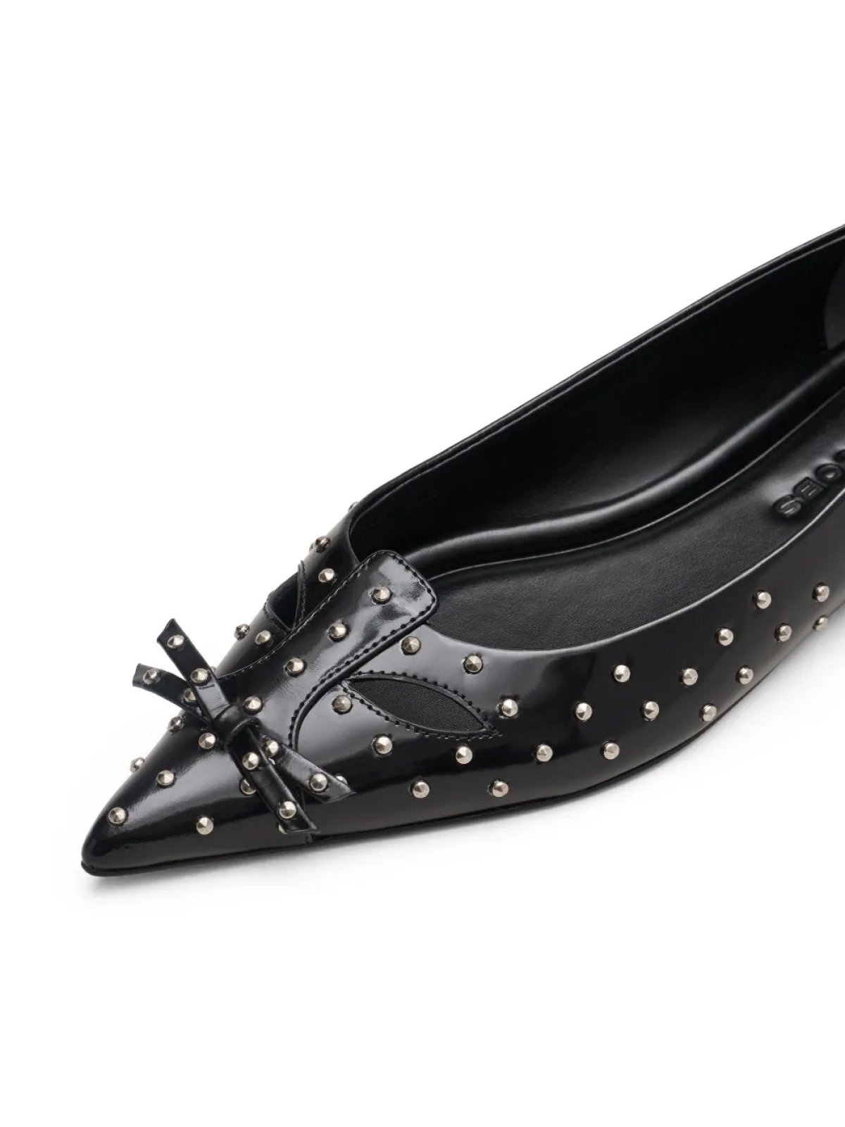 Marc Jacobs Logo-Studded Leather Ballet Flats — Black, view 4