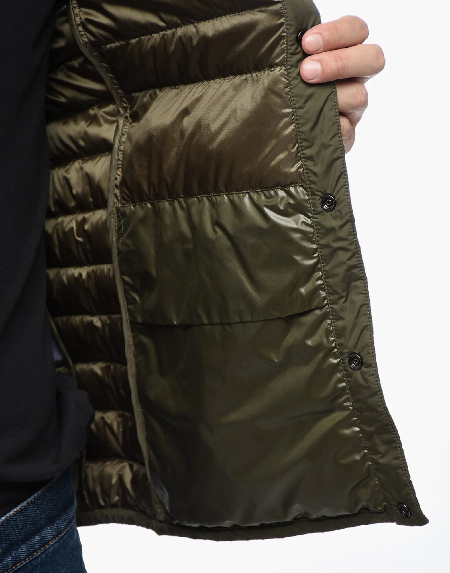 Woolrich Light Quilted Down Down Jacket — Green, view 4