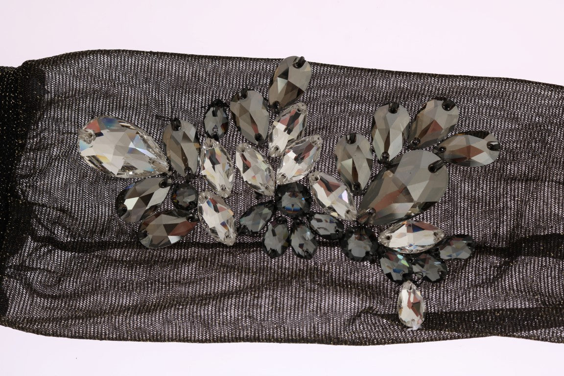 Dolce & Gabbana Crystal-Embellished Stretch Socks — Black, view 5