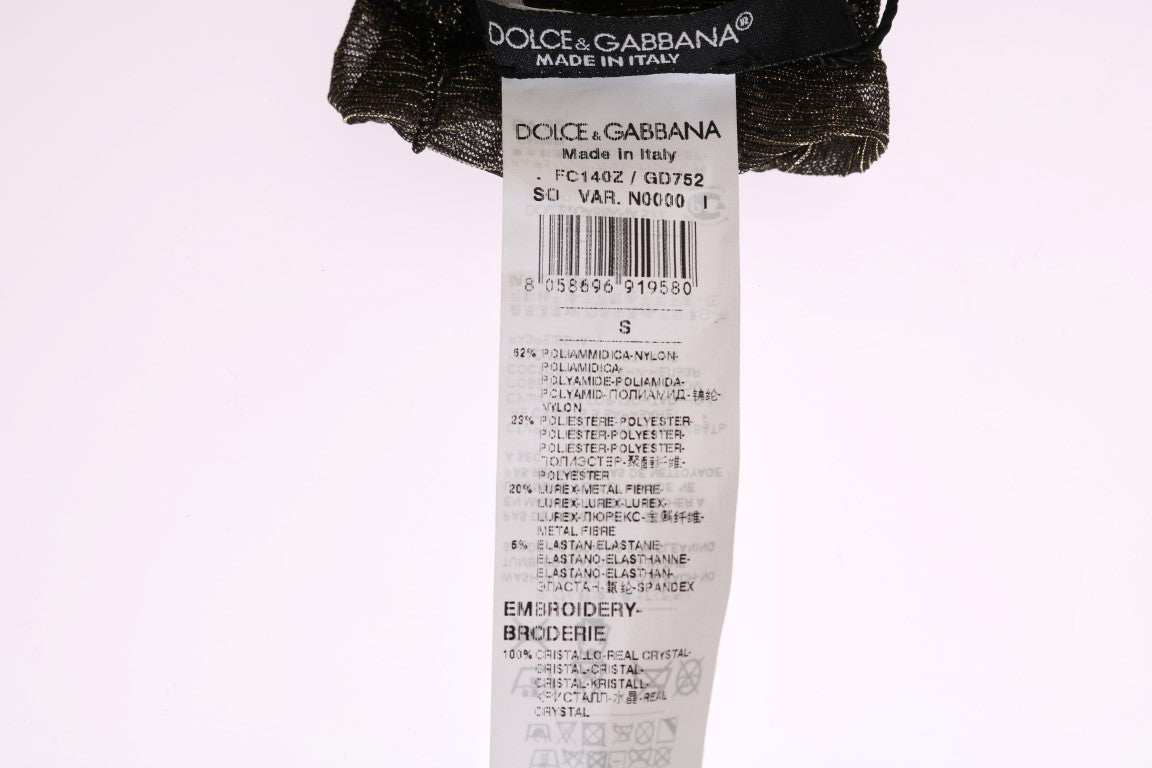 Dolce & Gabbana Crystal-Embellished Stretch Socks — Black, view 6