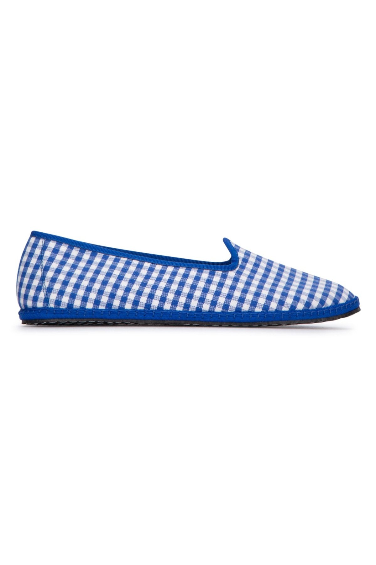 Vibi Venezia Gingham Canvas Flat — Blue by Vibi Venezia