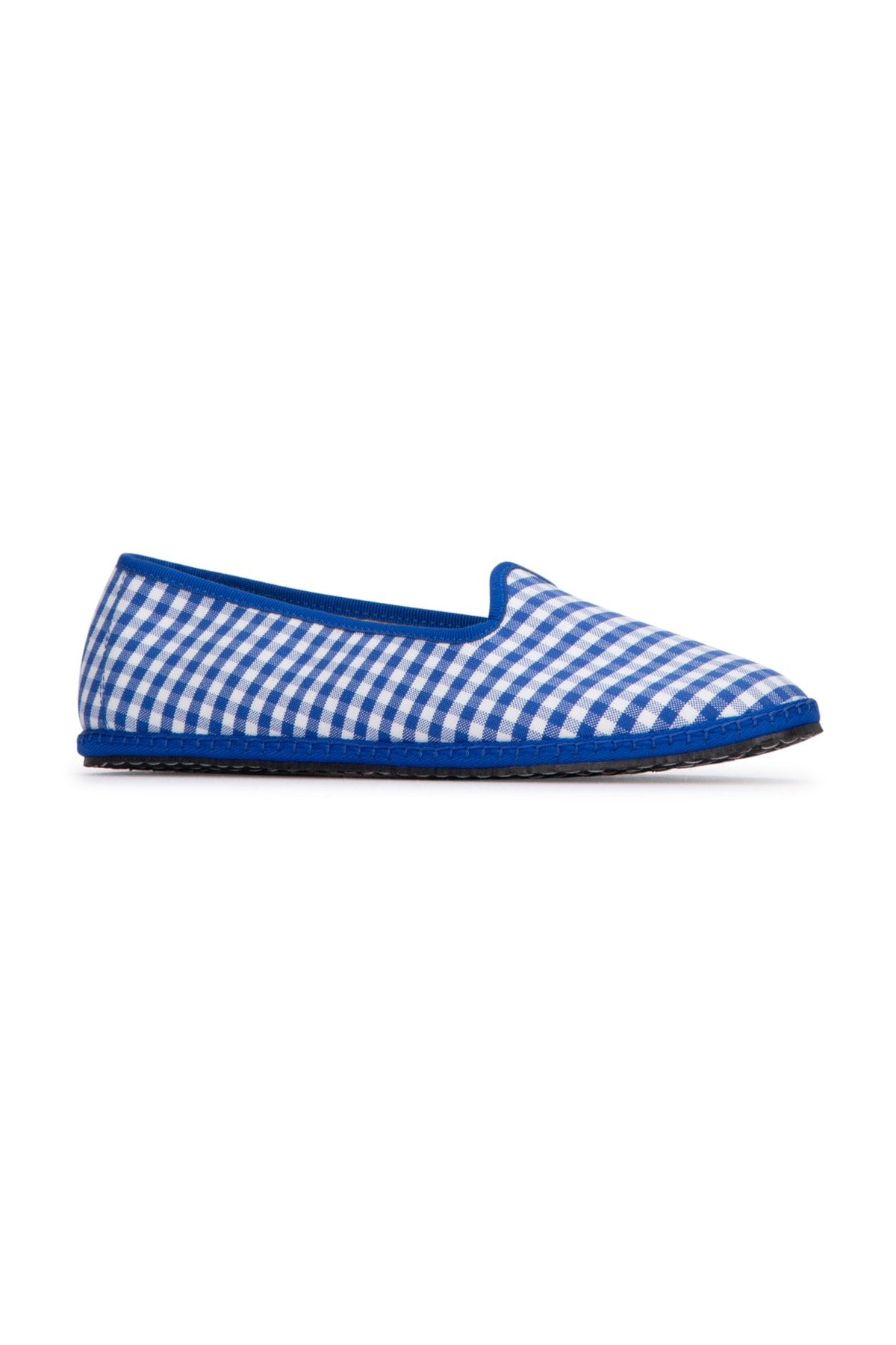 Vibi Venezia Gingham Canvas Flat — Blue, view 2