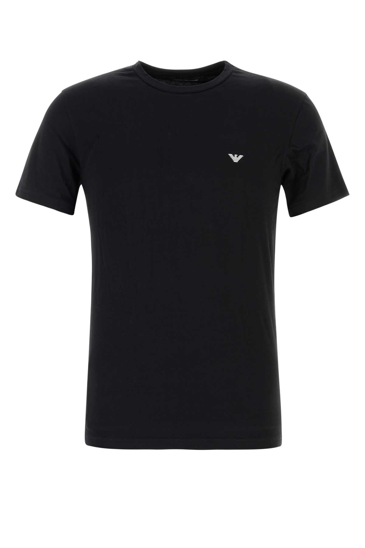 Emporio Armani Stretch Cotton T-Shirt — Black by Emporio Armani