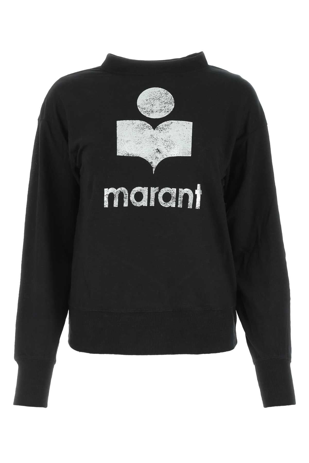 Isabel Marant Etoile Logo-Printed Linen Sweater — Black by Isabel Marant Etoile