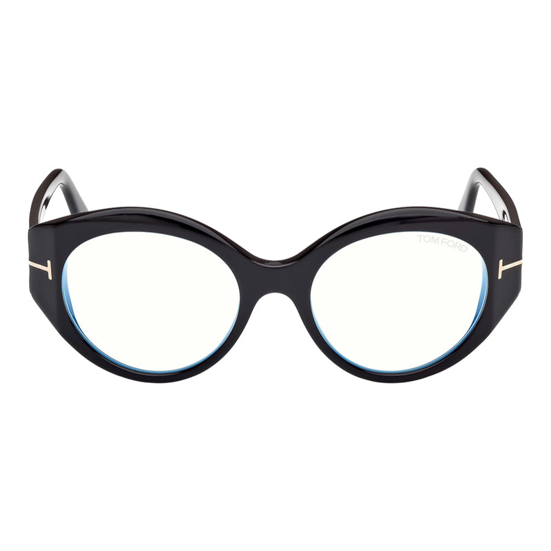 Tom Ford Round Full-Rim Eyeglasses — Black by Tom Ford