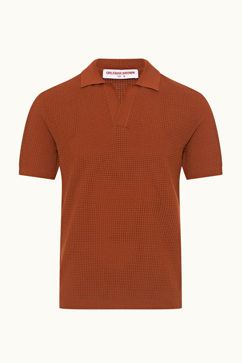 Orlebar Brown Roddy Polo — Brown by Orlebar Brown