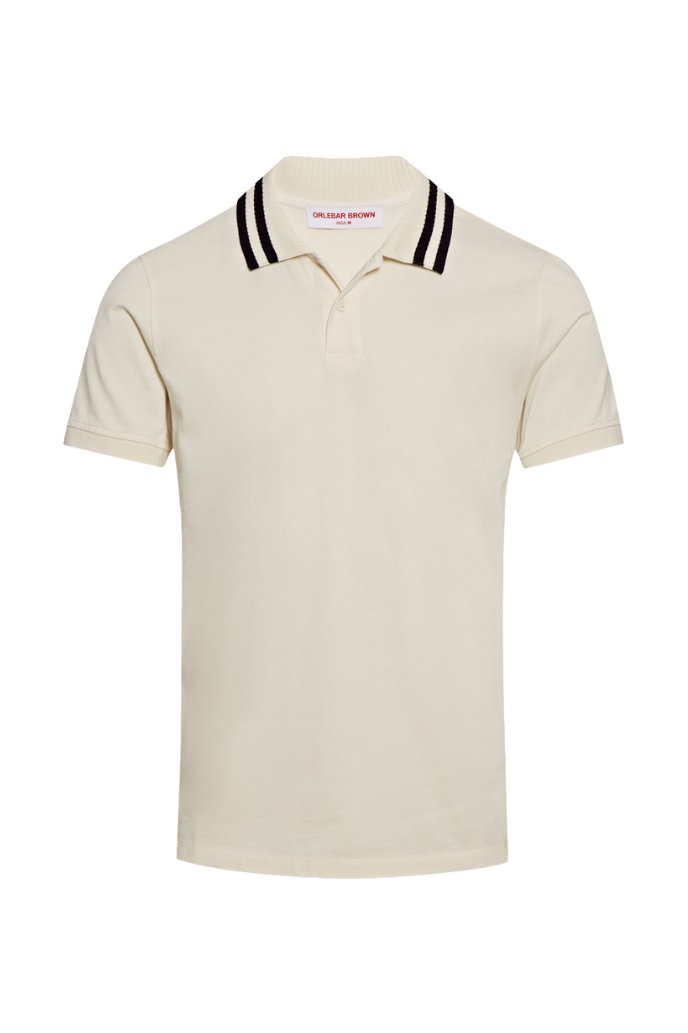 Orlebar Brown Jarrett Luxe Polo — Cream by Orlebar Brown