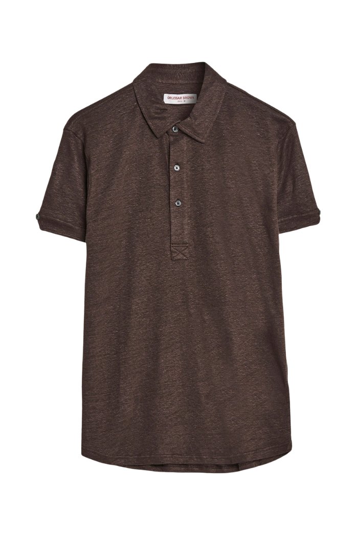 Orlebar Brown Linen Polo — Brown by Orlebar Brown