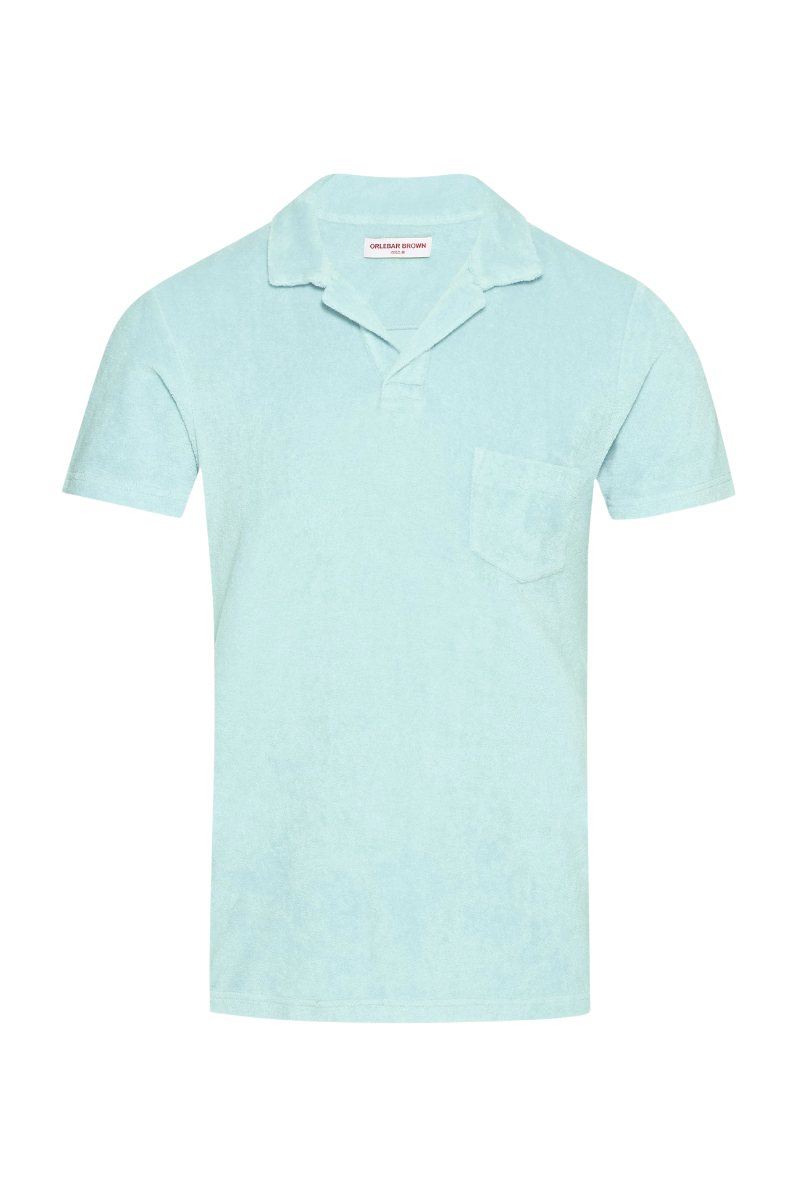 Orlebar Brown Cotton Terry Polo — Blue by Orlebar Brown