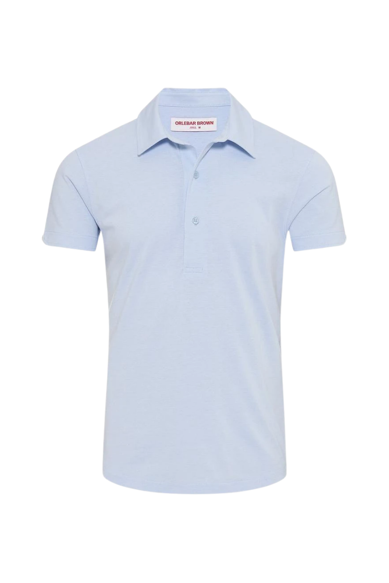 Orlebar Brown Cotton-Silk Blend Polo — Blue by Orlebar Brown