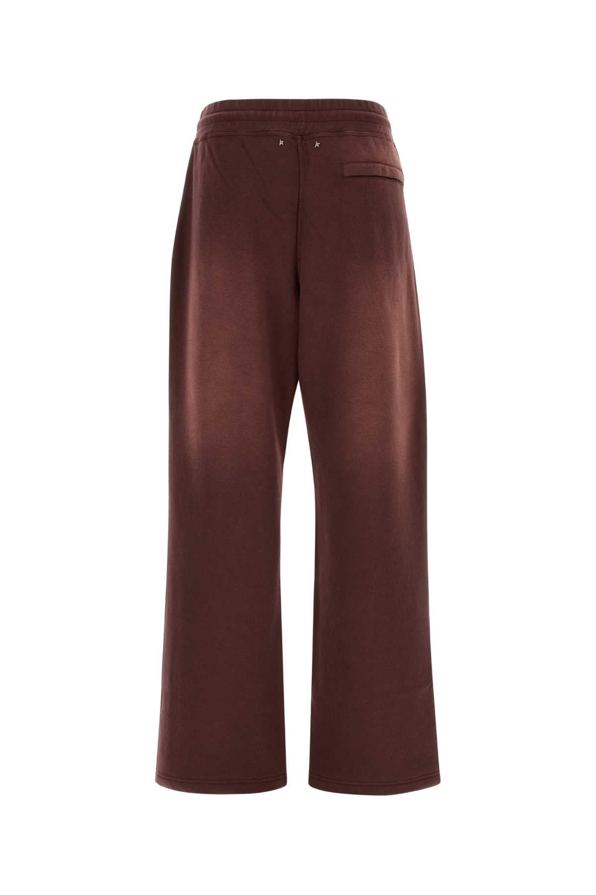 Golden Goose Deluxe Brand Wide Cotton Joggers — Burgundy, view 2