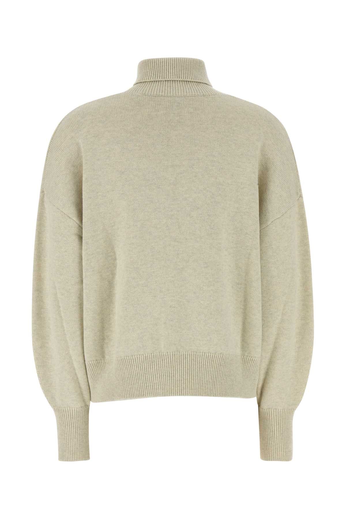 Isabel Marant Etoile Cotton-Blend Turtleneck Sweater — Gray, view 2
