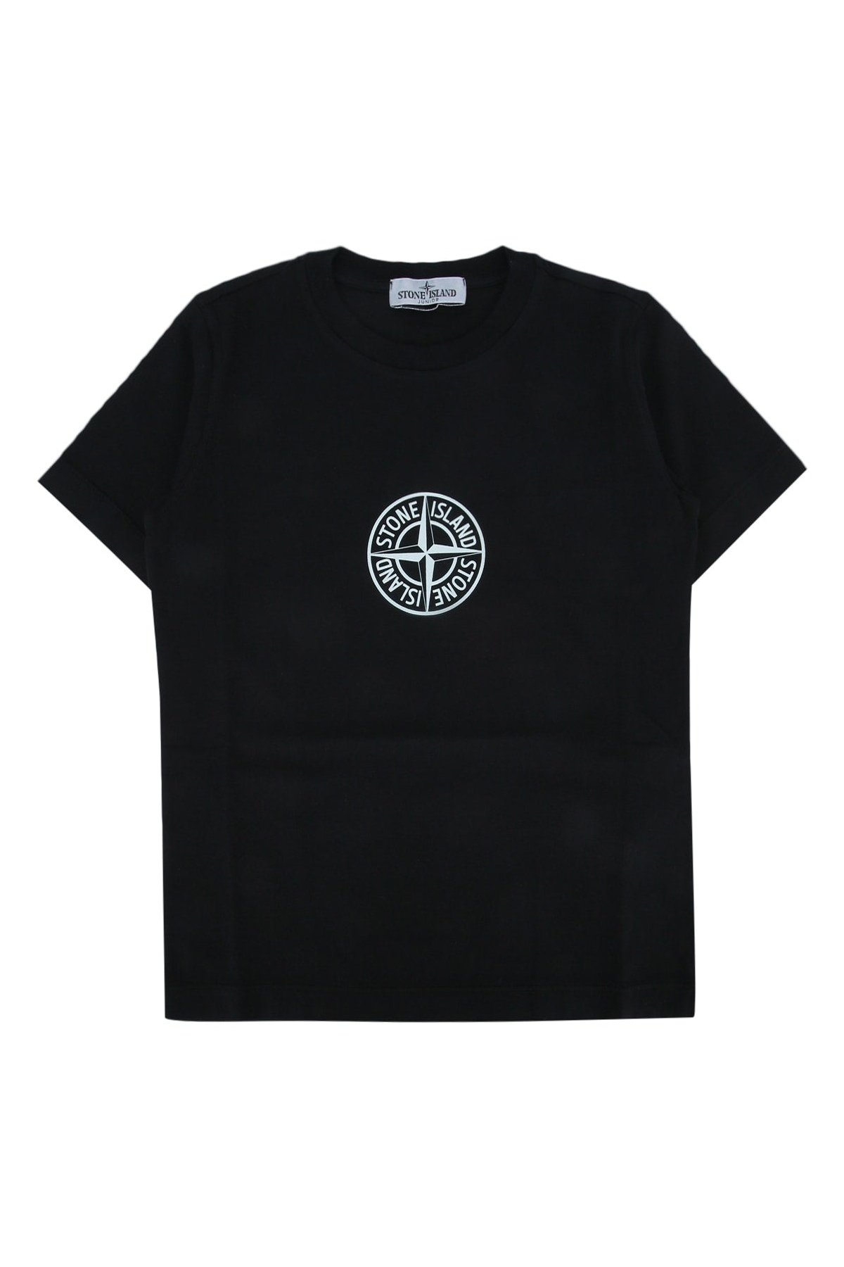 Stone Island Kids Logo-Embroidered Cotton T-Shirt — Black by Stone Island Kids