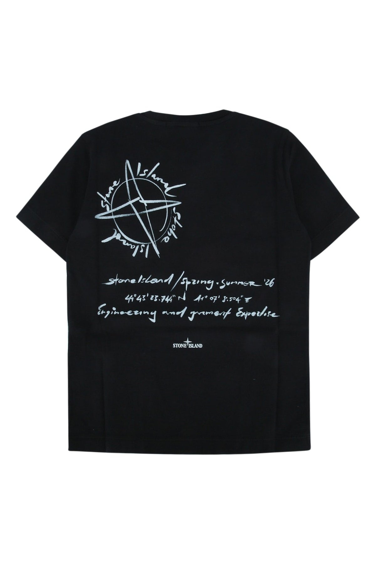 Stone Island Kids Logo-Embroidered Cotton T-Shirt — Black, view 2