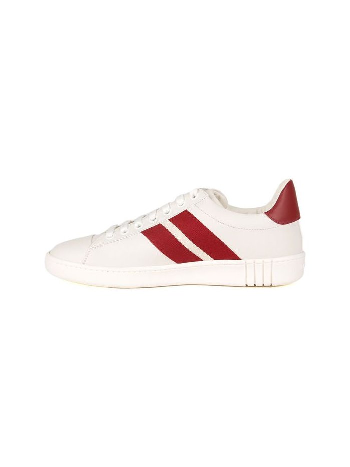Bally Leather Low-Top Sneaker — White, view 3