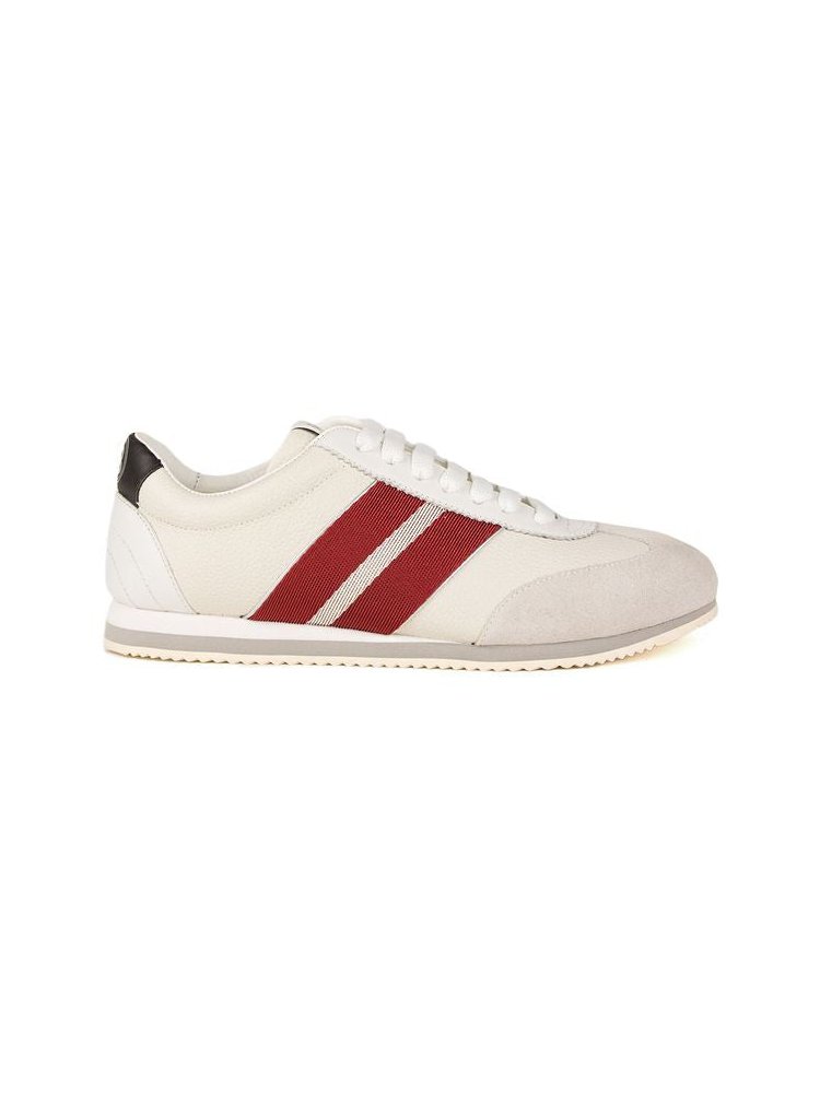 Bally Striped Calf Leather Sneaker — White, view 2