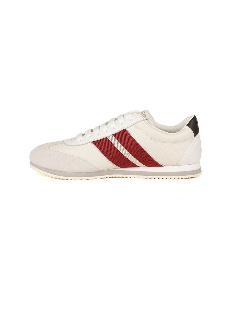 Bally Striped Calf Leather Sneaker — White, view 3