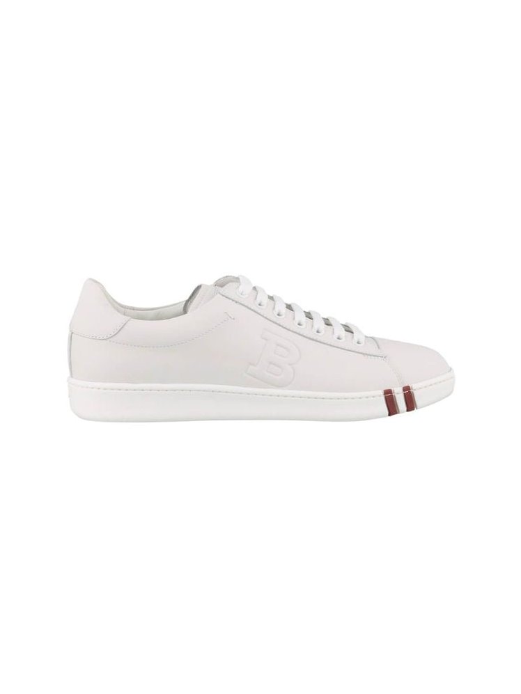Bally Leather High-Top Sneaker — White, view 2