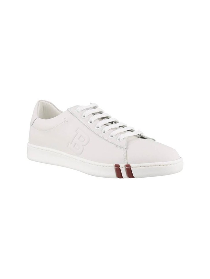 Bally Leather High-Top Sneaker — White, view 4