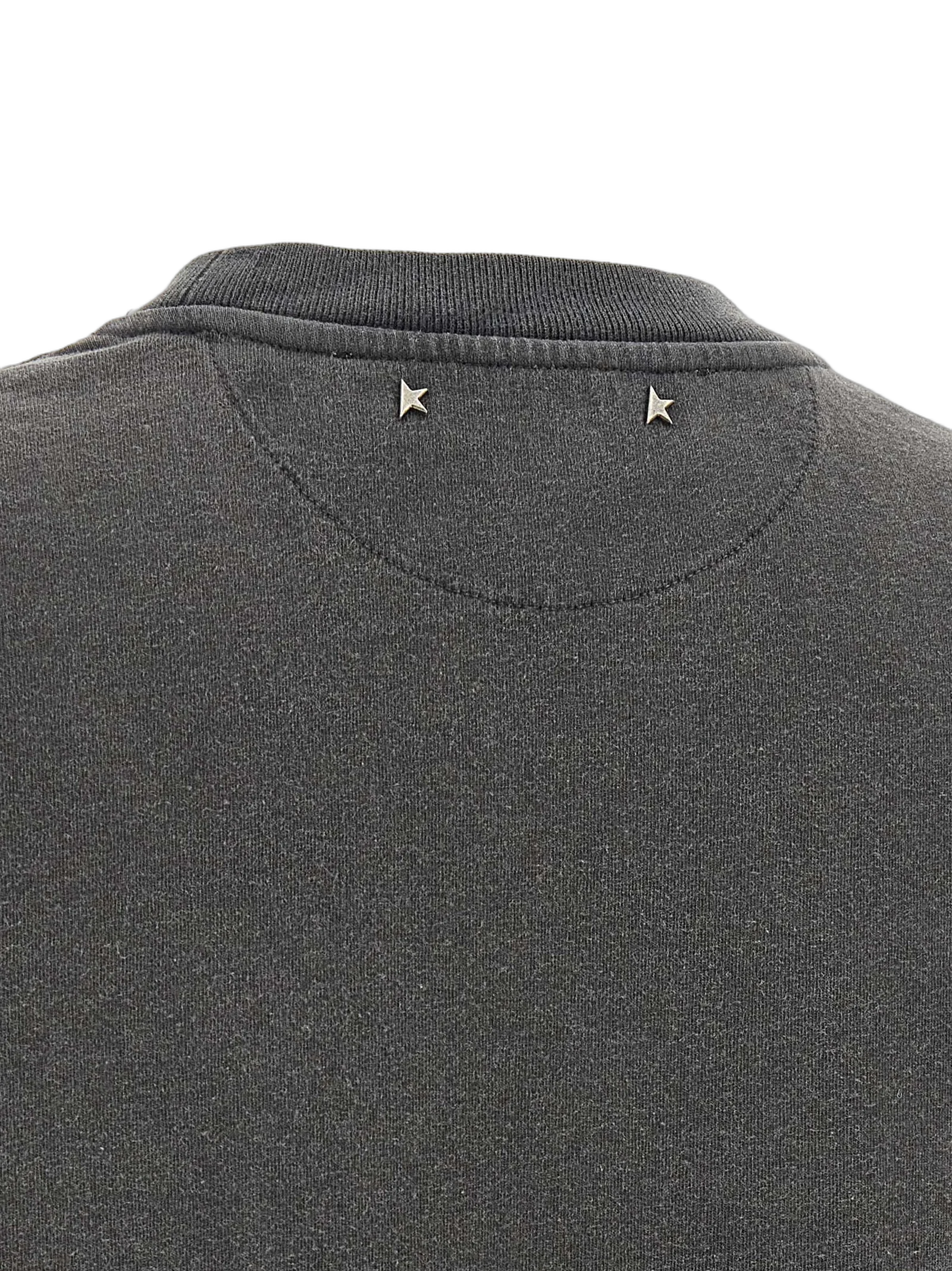 Golden Goose Crystal-Embellished Cotton Jersey T-Shirt — Gray, view 4