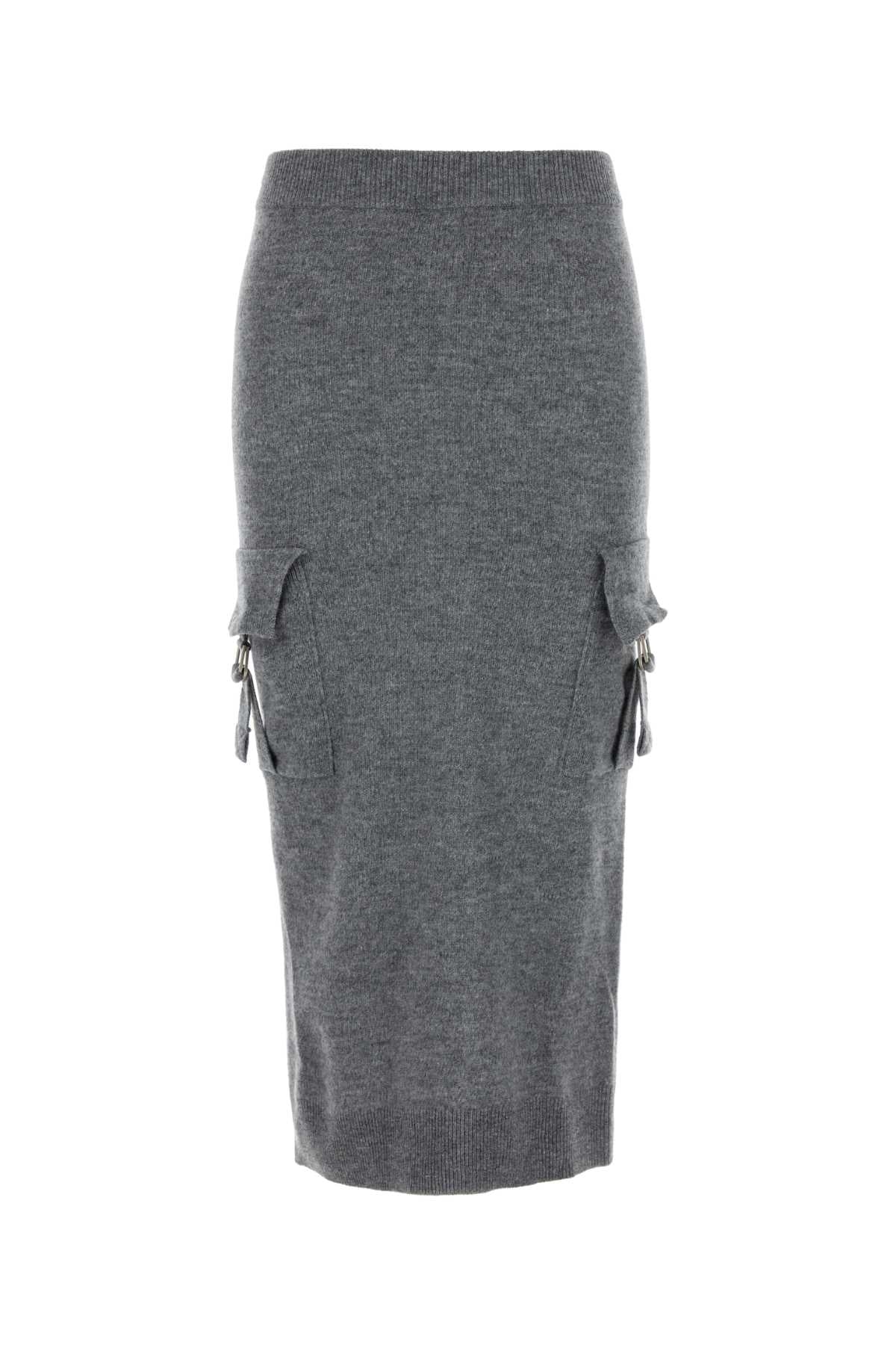 Blumarine Wool Pencil Skirt — Gray by Blumarine