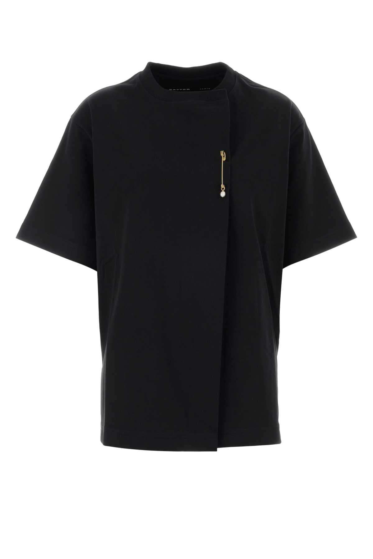 Carven Cotton Crew-Neck T-shirt — Black by Carven